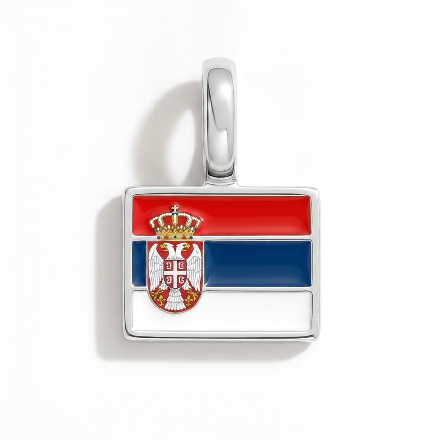 Charm - Flag Rectangular – Silver
