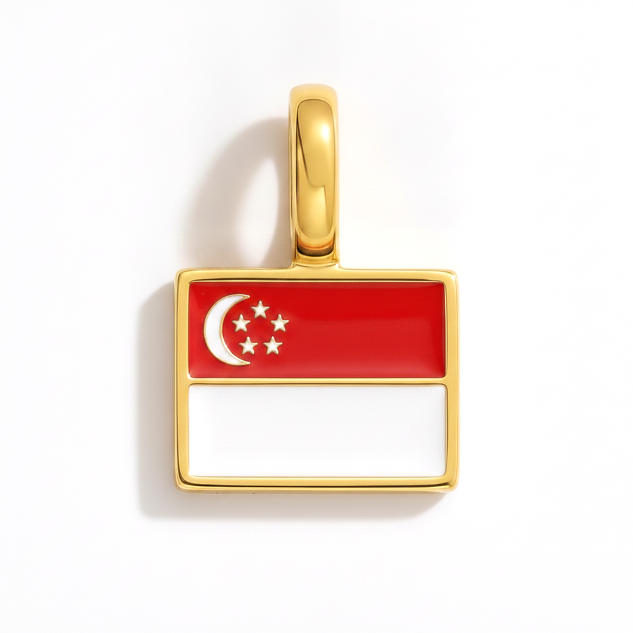 Charm - Flag Rectangular – Gold