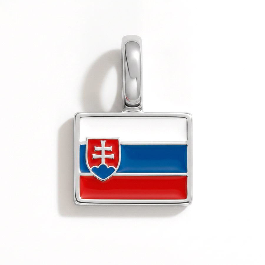 Charm - Flag Rectangular – Silver