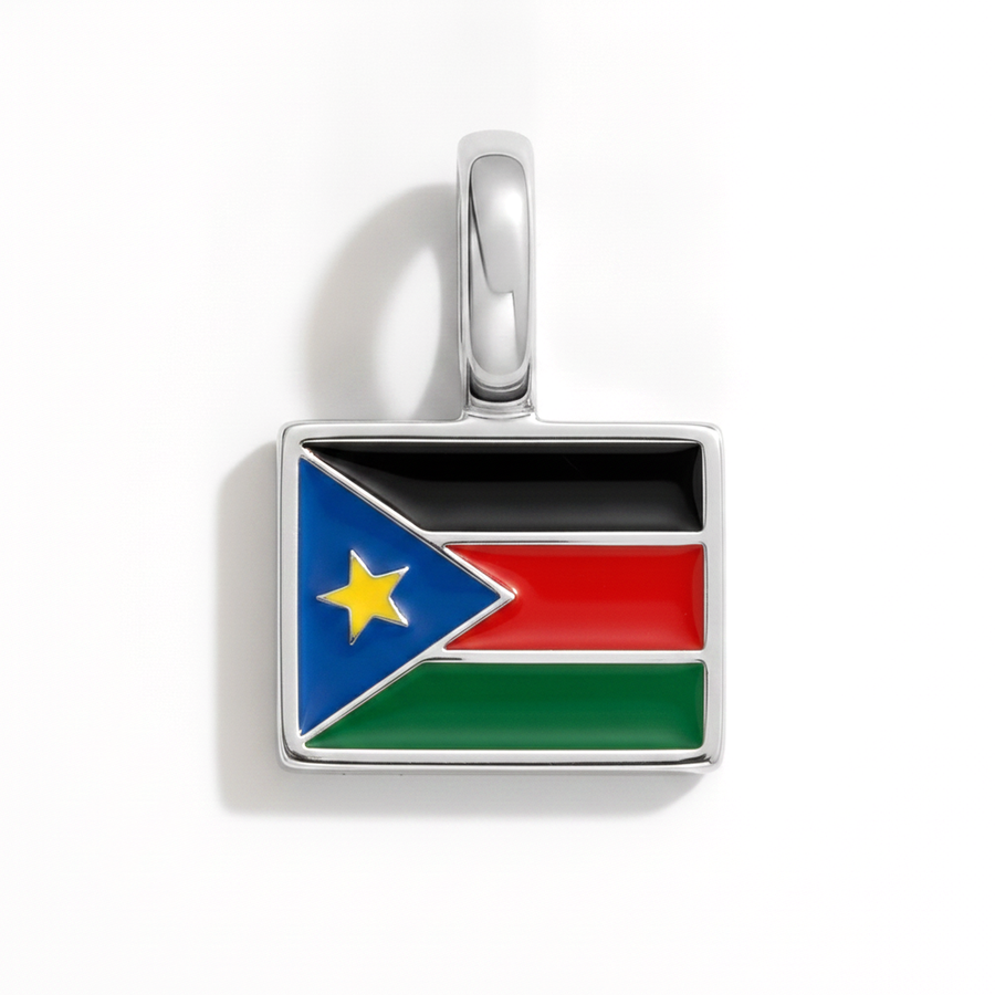 Charm - Flag Rectangular – Silver