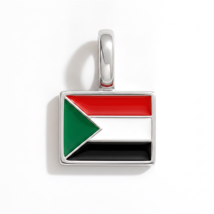 Charm - Flag Rectangular – Silver