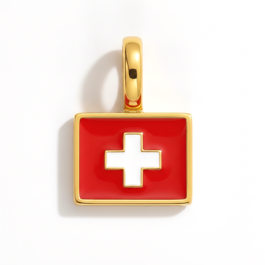 Charm - Flag Rectangular – Gold