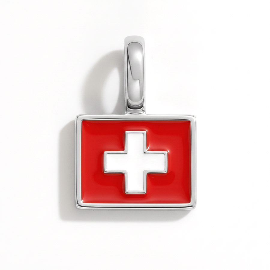 Charm - Flag Rectangular – Silver