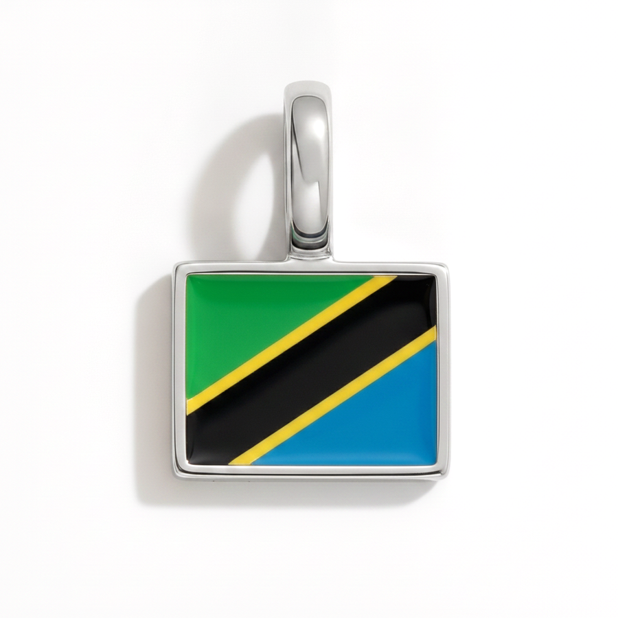 Charm - Flag Rectangular – Silver