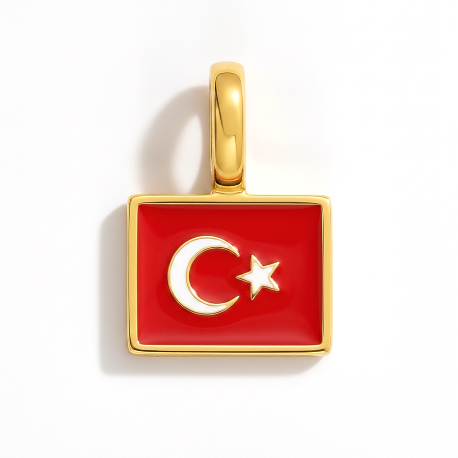 Charm - Flag Rectangular – Gold