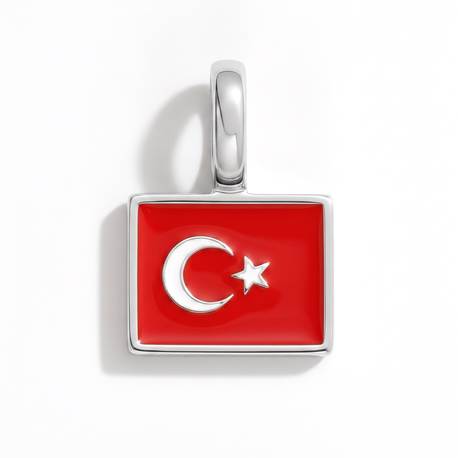 Charm - Flag Rectangular – Silver