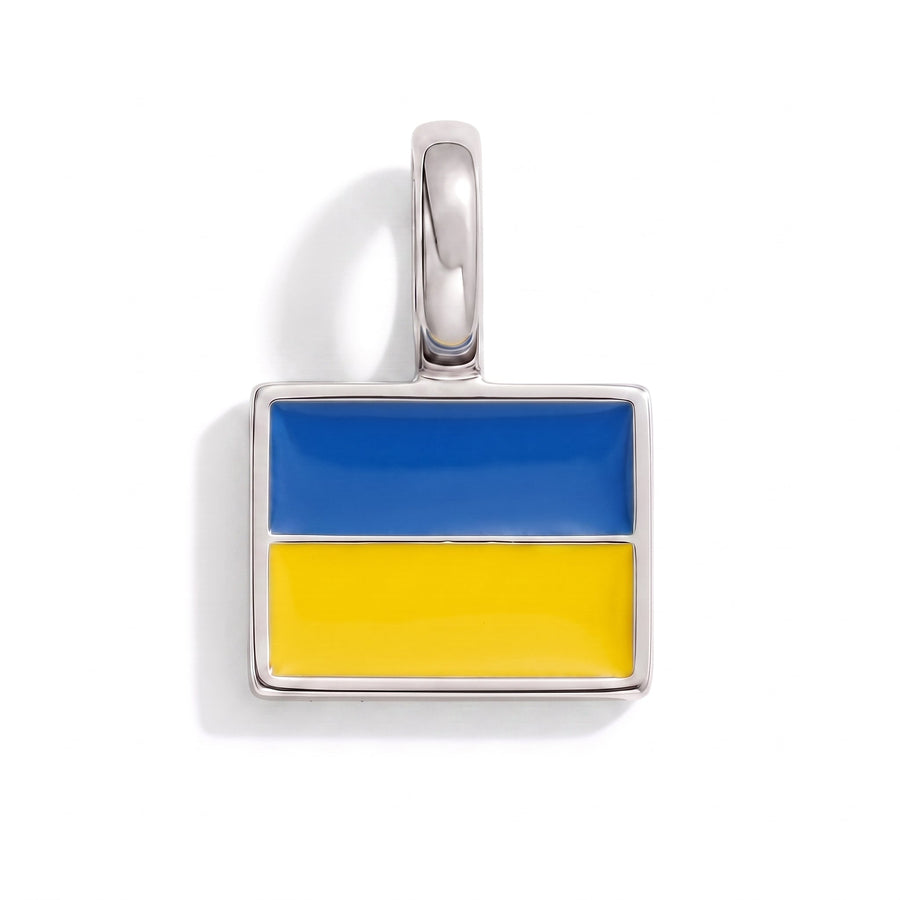 Charm - Flag Rectangular – Silver