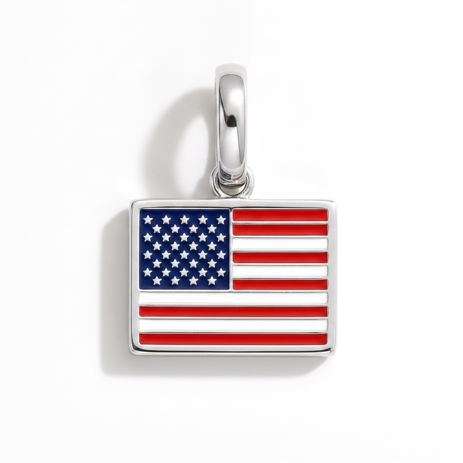 Charm - Flag Rectangular – Silver