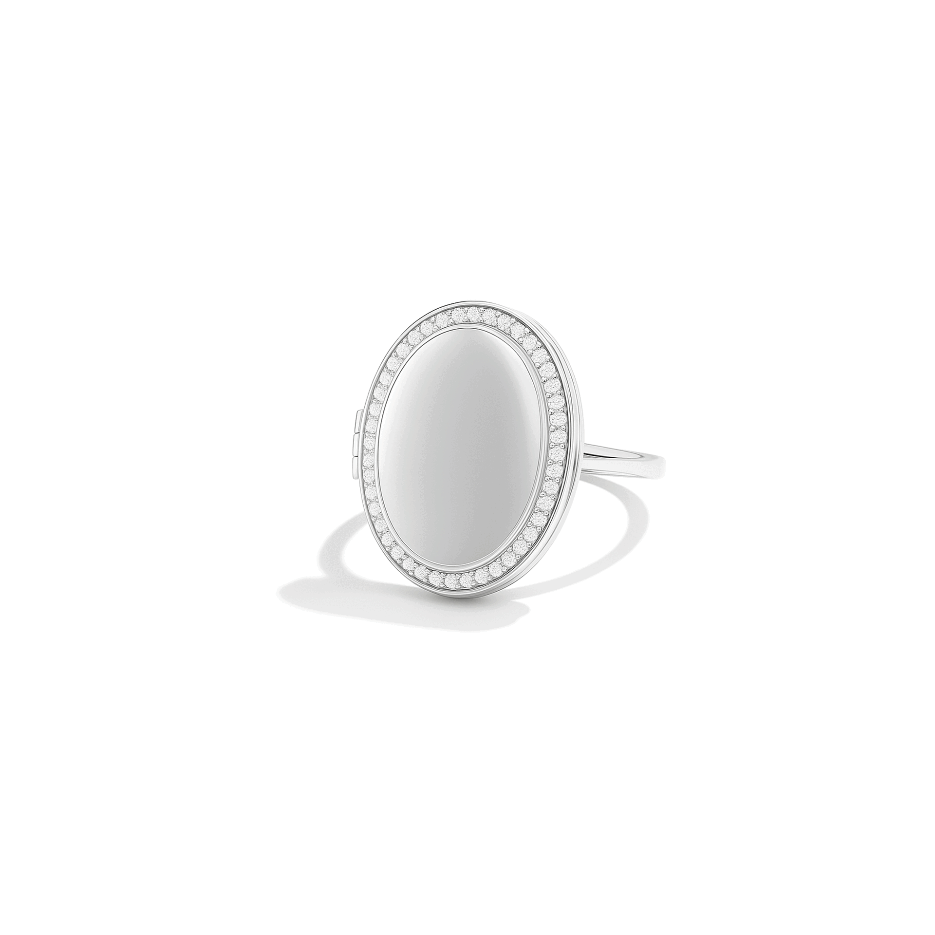 Locket Ring with Photo - Oval