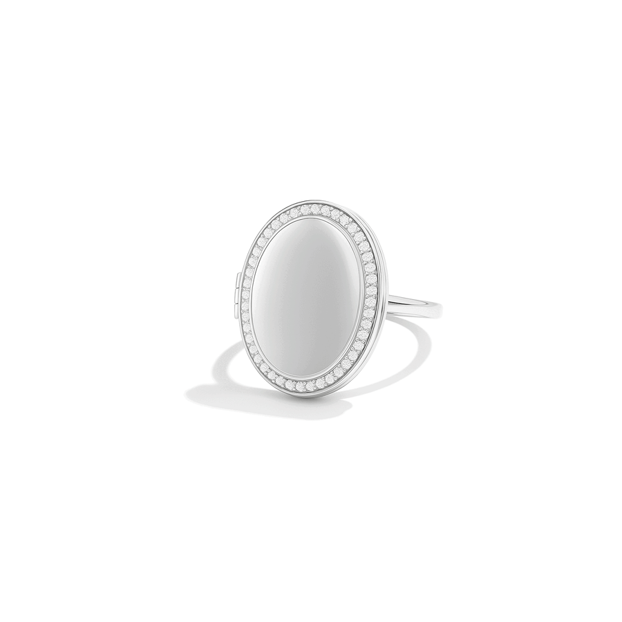 Locket Ring with Photo - Oval