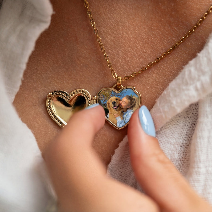 Locket Necklace with Photo - Heart