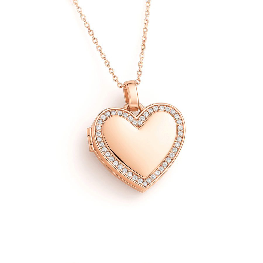 Locket Necklace with Photo - Heart