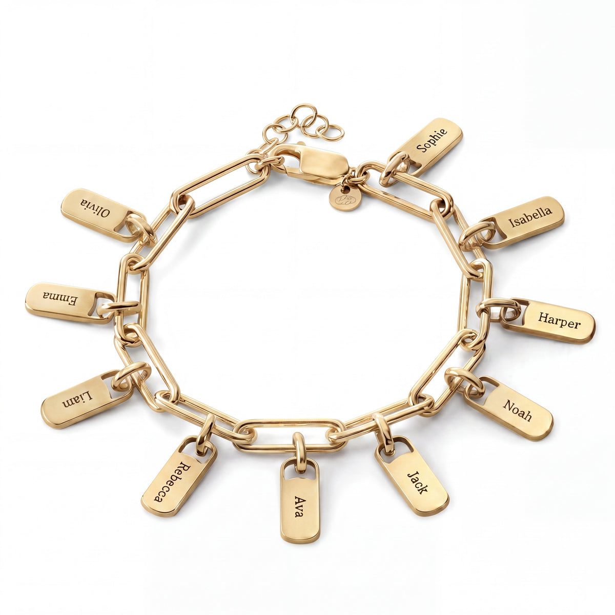 Personalized Bracelet with Engraved Tags