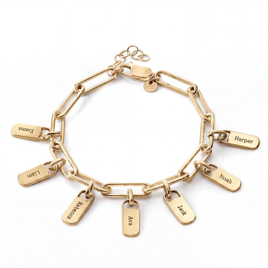 Personalized Bracelet with Engraved Tags