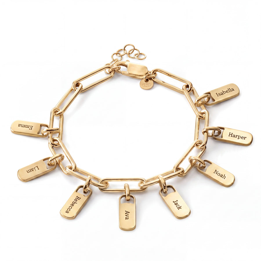 Personalized Bracelet with Engraved Tags