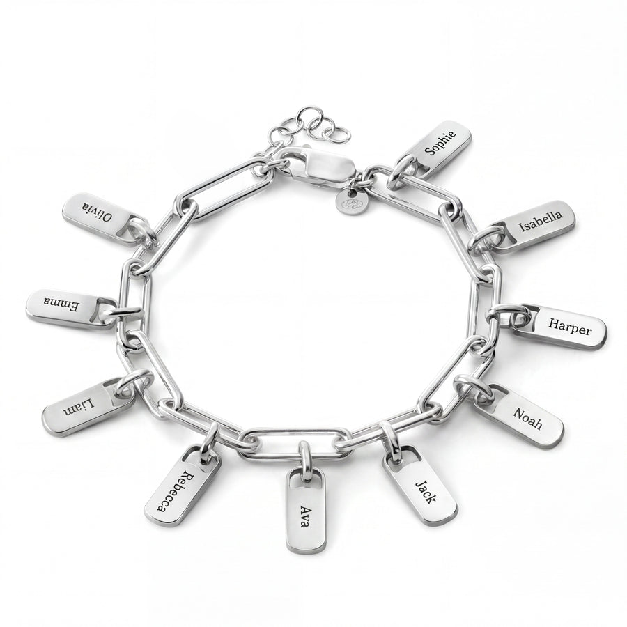 Personalized Bracelet with Engraved Tags