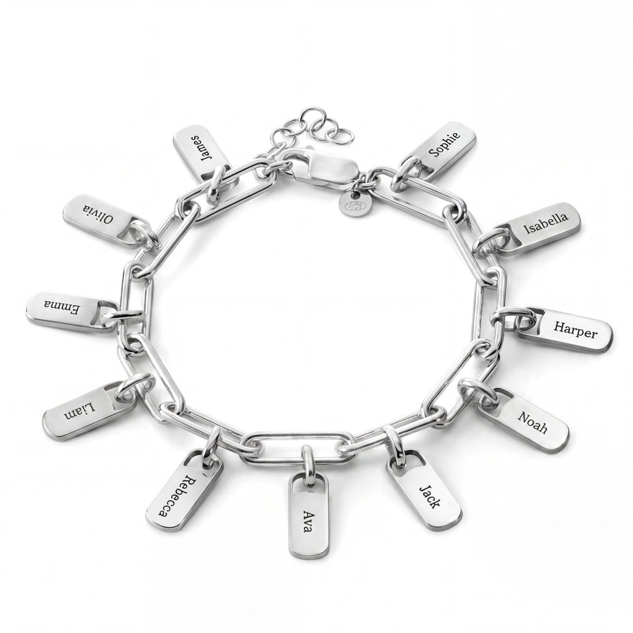 Personalized Bracelet with Engraved Tags