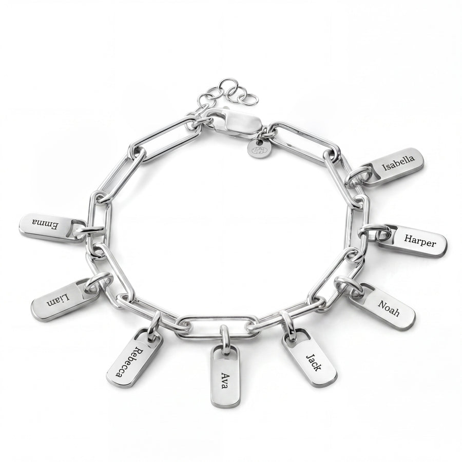 Personalized Bracelet with Engraved Tags