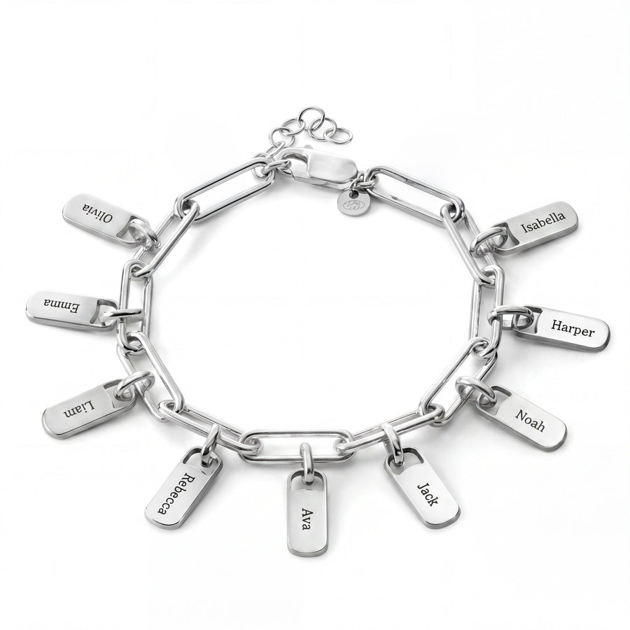Personalized Bracelet with Engraved Tags