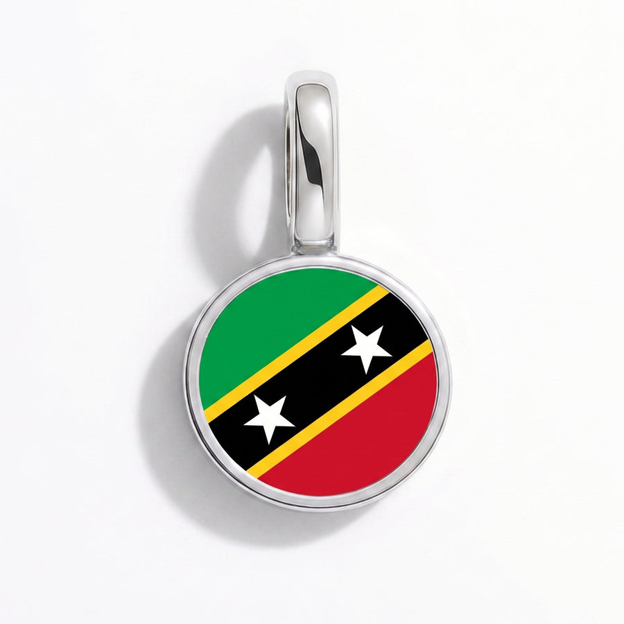 Charm - Flag Round – Silver