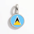 Charm - Flag Round – Silver