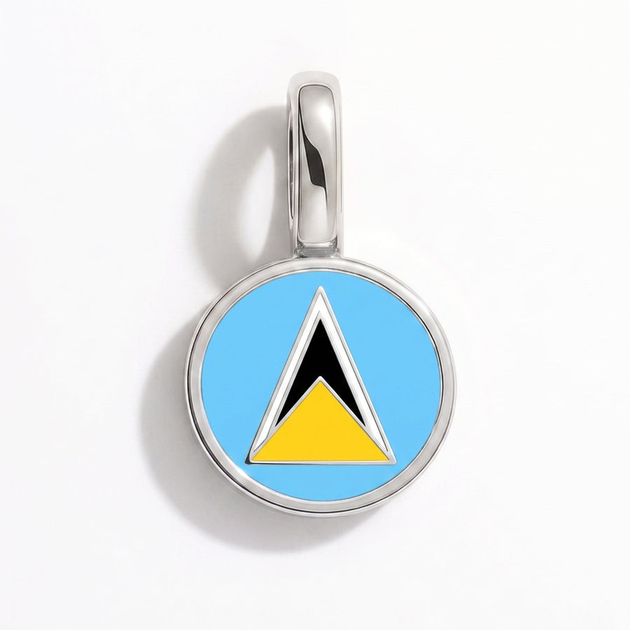 Charm - Flag Round – Silver