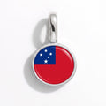 Charm - Flag Round – Silver