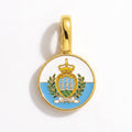Charm - Flag Round – Gold