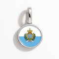 Charm - Flag Round – Silver