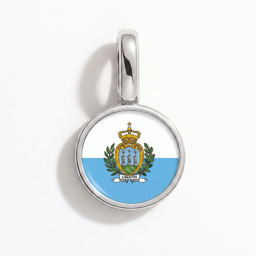 Charm - Flag Round – Silver