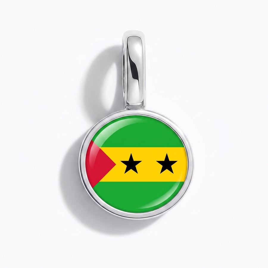 Charm - Flag Round – Silver