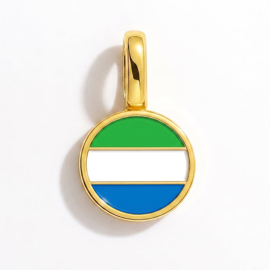 Charm - Flag Round – Gold
