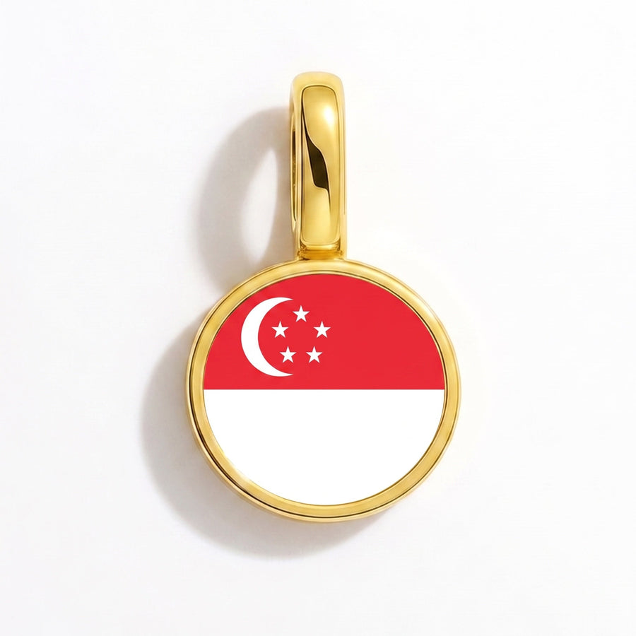 Charm - Flag Round – Gold