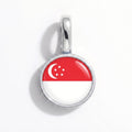 Charm - Flag Round – Silver