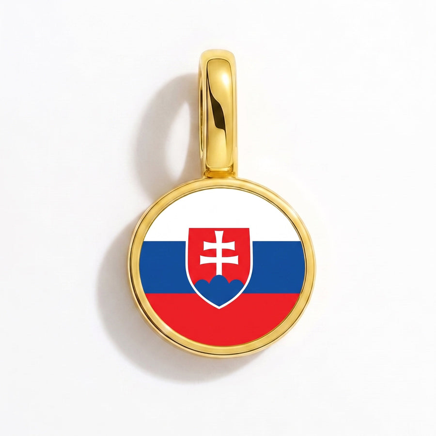 Charm - Flag Round – Gold