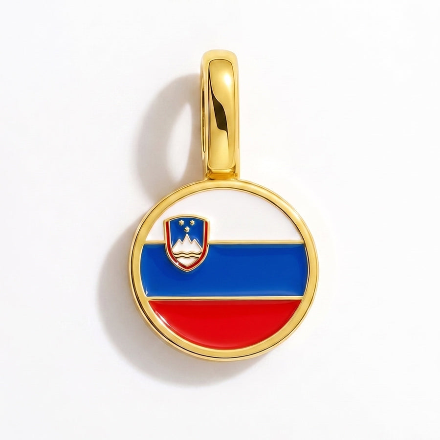 Charm - Flag Round – Gold