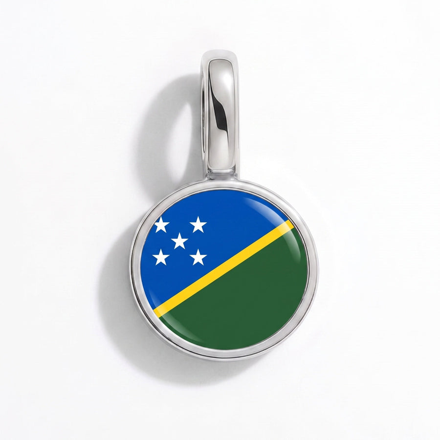 Charm - Flag Round – Silver