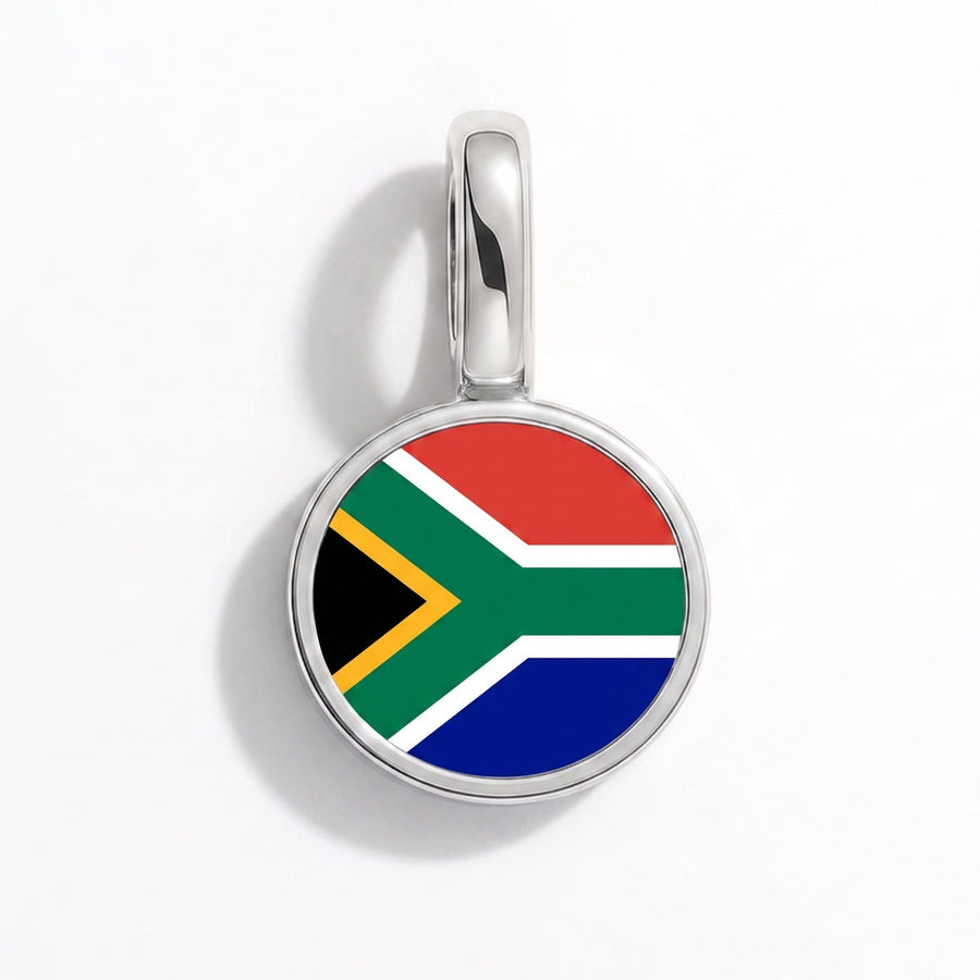 Charm - Flag Round – Silver