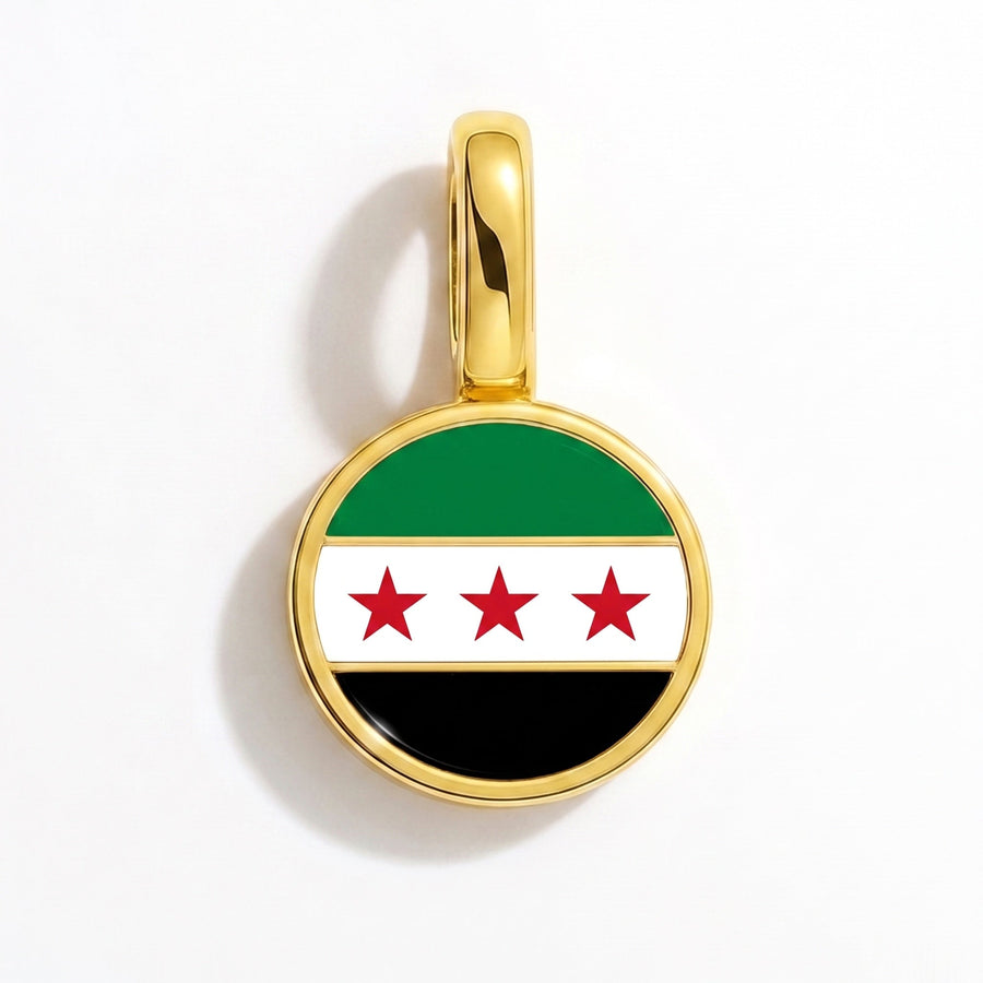 Charm - Flag Round – Gold