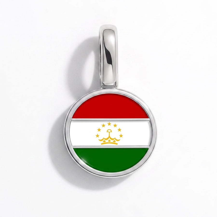 Charm - Flag Round – Silver