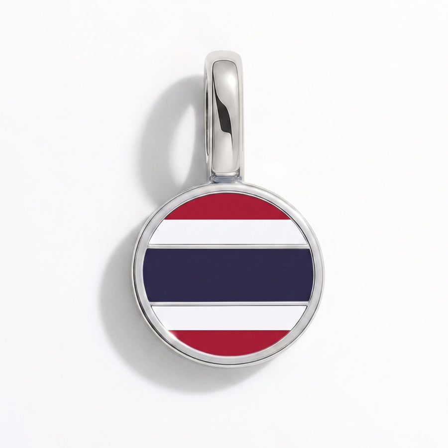 Charm - Flag Round – Silver