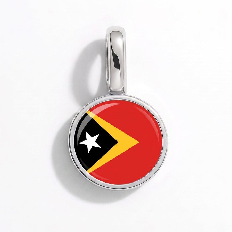 Charm - Flag Round – Silver