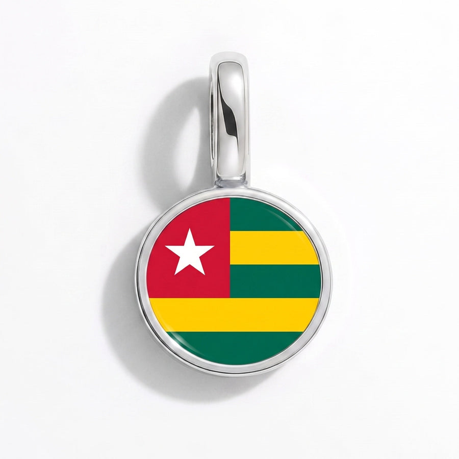 Charm - Flag Round – Silver