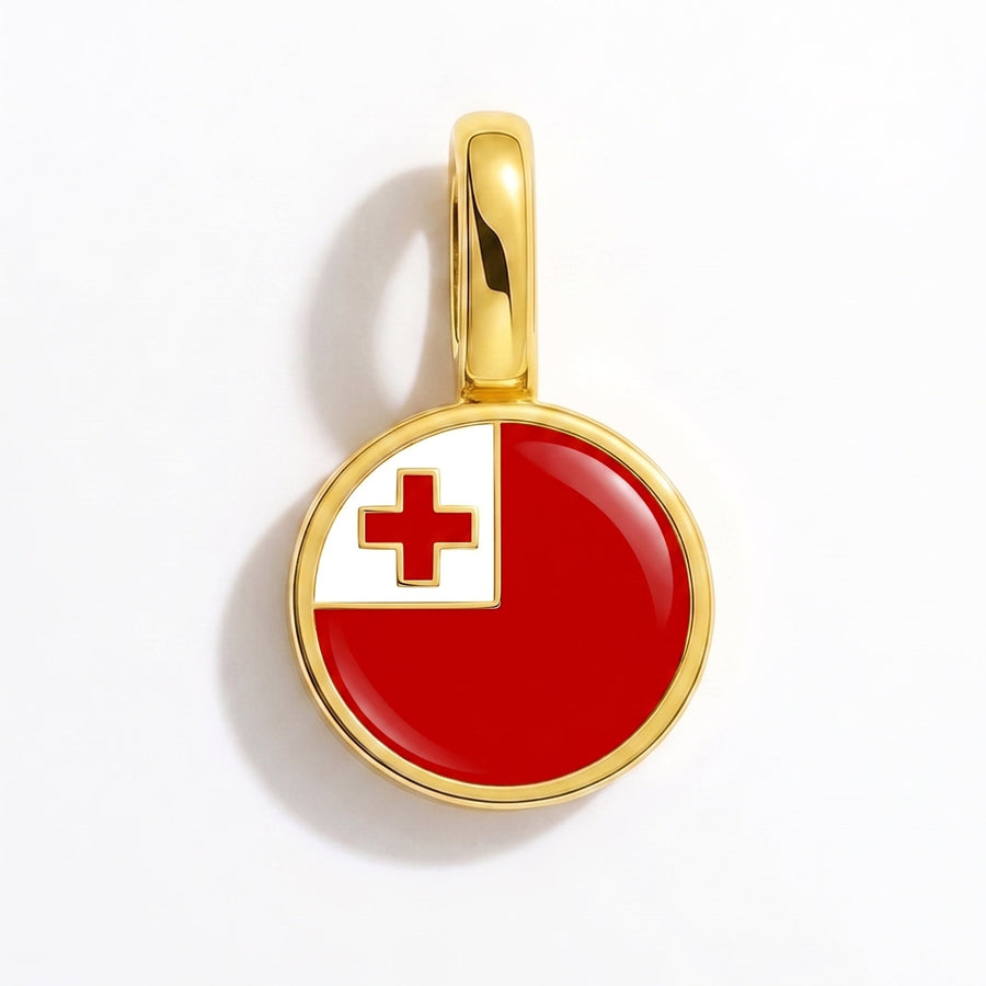 Charm - Flag Round – Gold