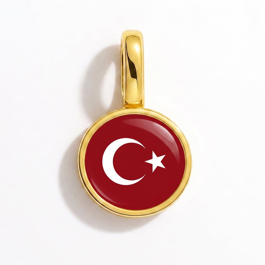 Charm - Flag Round – Gold