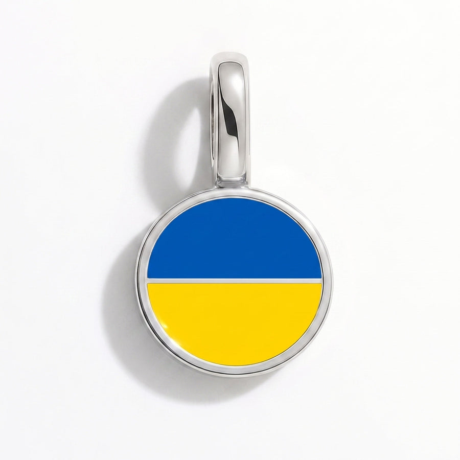 Charm - Flag Round – Silver
