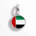 Charm - Flag Round – Silver