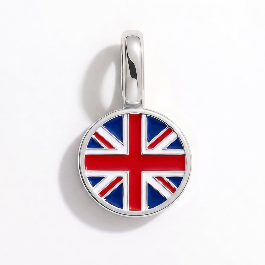 Charm - Flag Round – Silver