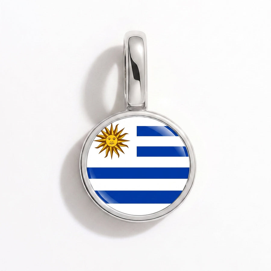 Charm - Flag Round – Silver