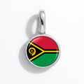 Charm - Flag Round – Silver